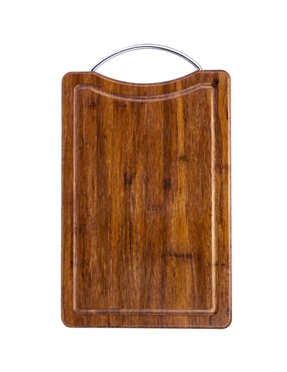 Lipper International Tablas de cortar finas de madera de bambú con agujero  ovalado en esquina, juego de 2 tablas, 6 x 8 x 0.25 pulgadas