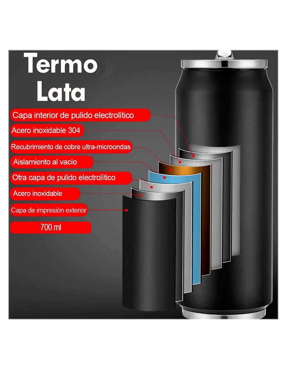 Termo doble pared de acero inoxidable con tapa rosca 680 ml 5