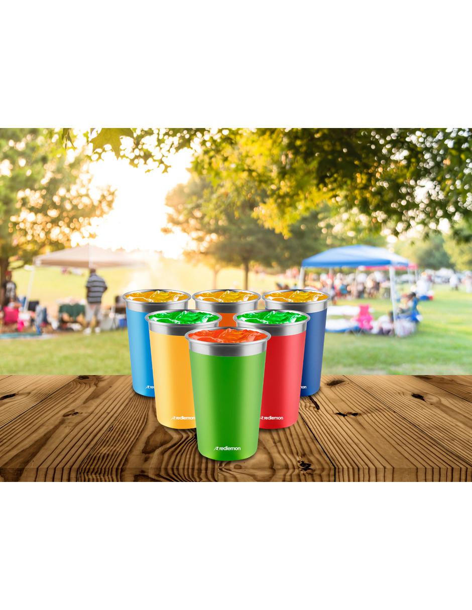 Set de vasos acero inoxidable 6