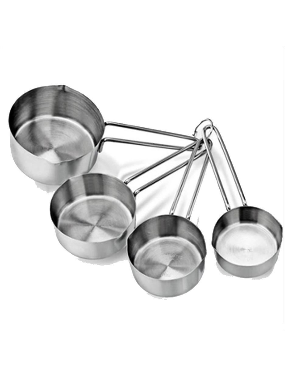 Set de 4 tazas medidoras para uso rudo acero inoxidable