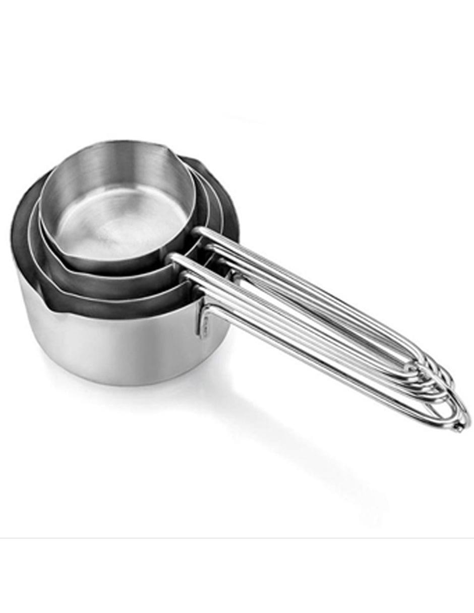 Set de 4 tazas medidoras para uso rudo acero inoxidable 2
