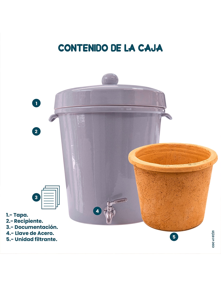 Filtro purificador de agua Cerámica 20L 5