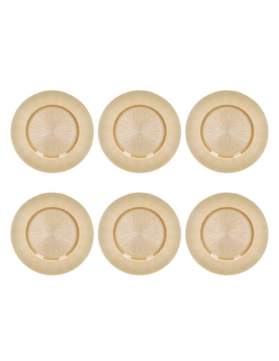 Set de 6 Platos base vidrio Circle