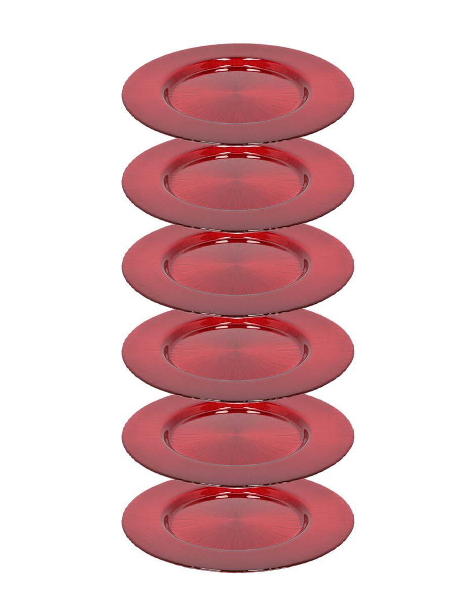 Set de 6 platos base vidrio 2