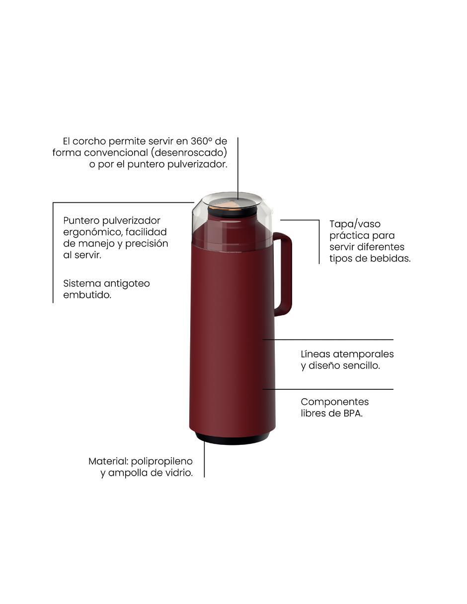 Termo de plástico con tapa rosca 1 L 4