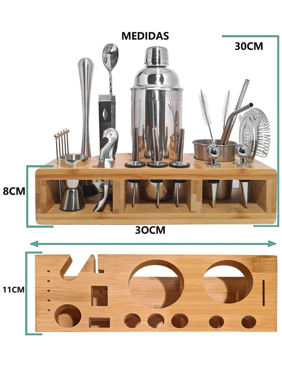 Set Coctelera de acero inoxidable 3