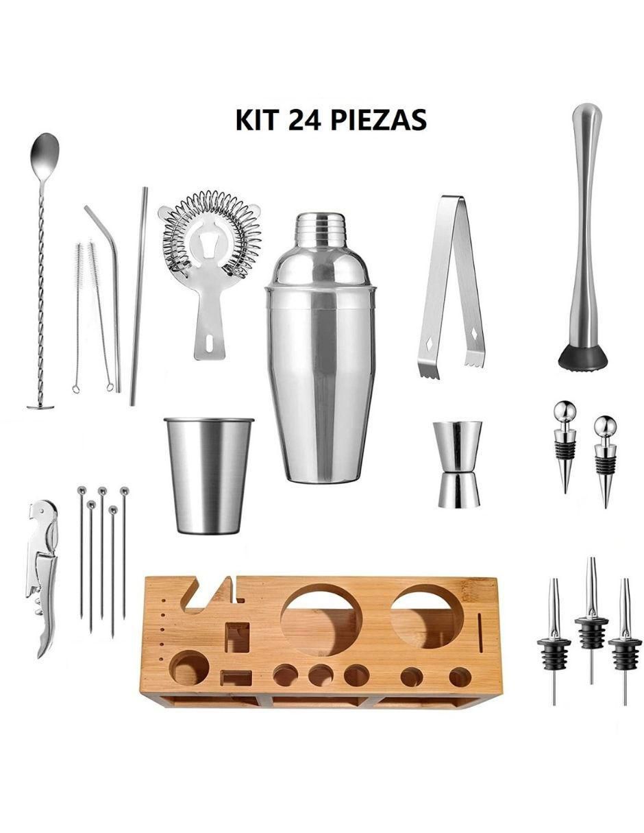 Set Coctelera de acero inoxidable 4