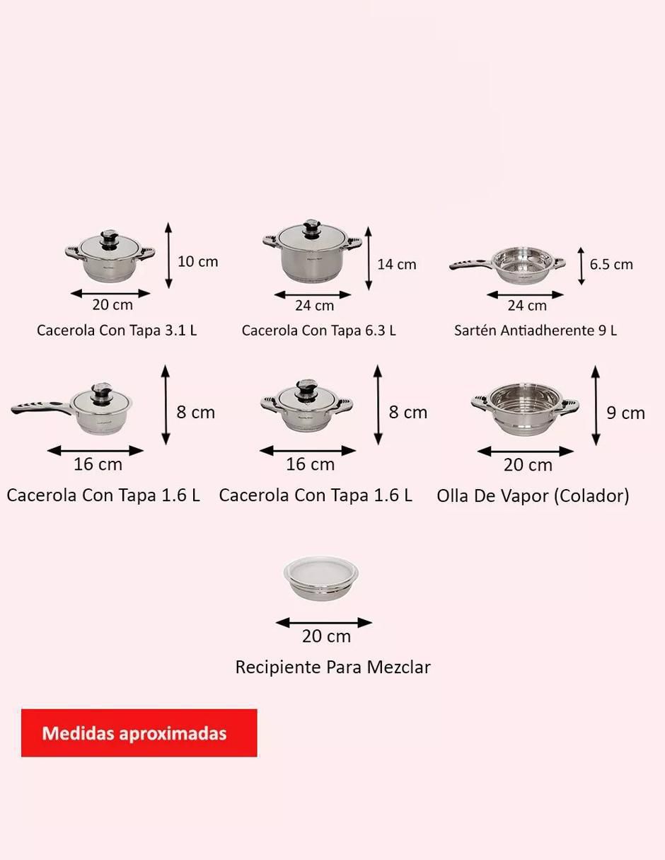 Batería de cocina de acero inoxidable antiadherente convencional 12 piezas 11