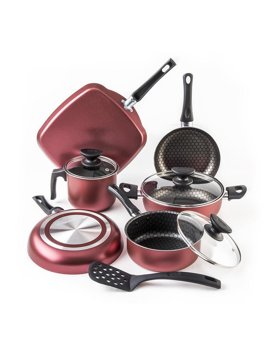 Batería de cocina Magnifica de aluminio antiadherente diamante 10 piezas 2