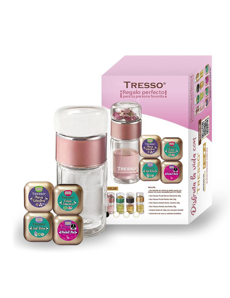 Termo doble pared Tresso de vidrio con tapa rosca