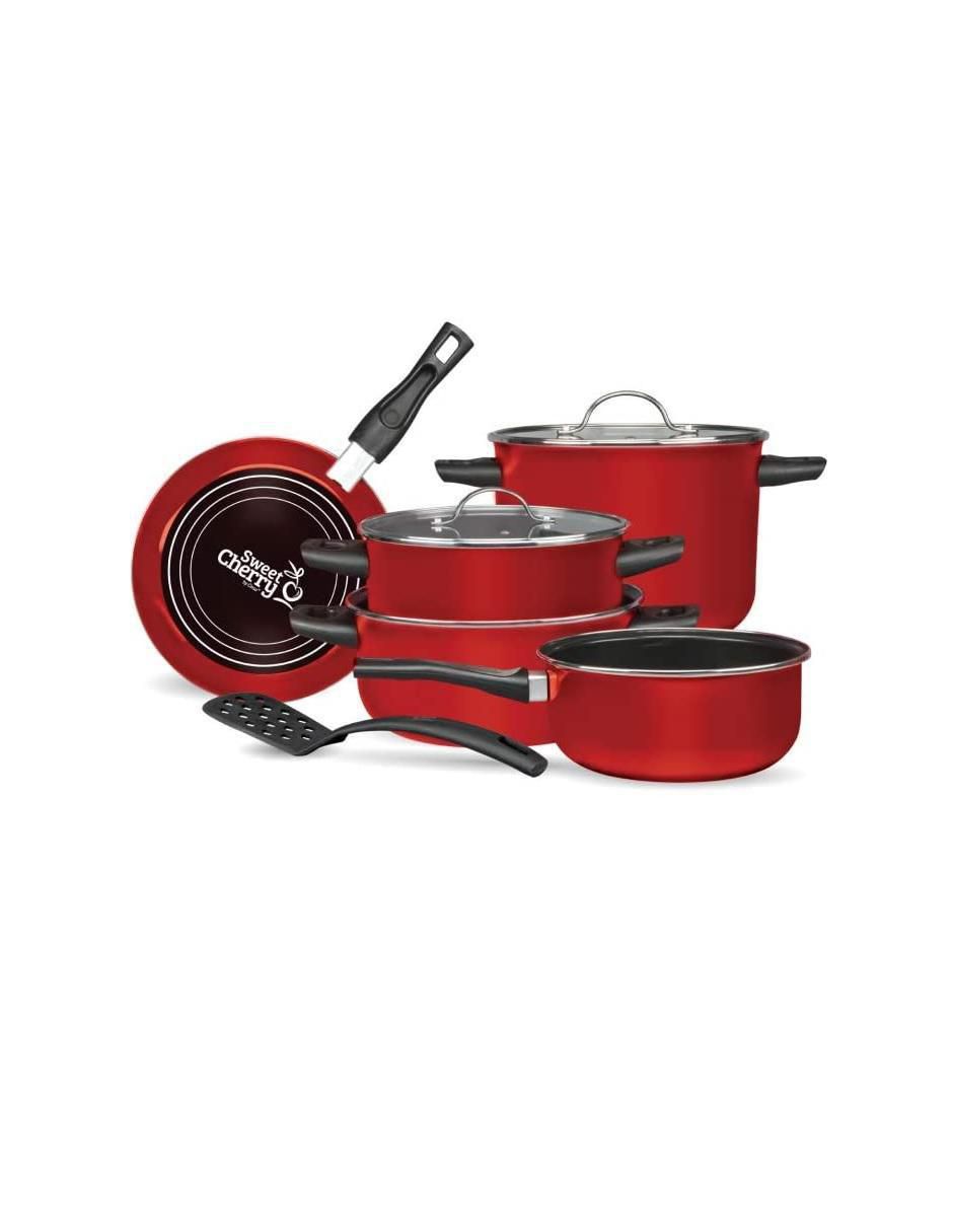 Batería de cocina de acero vitrificado antiadherente 8 piezas Batería de cocina de acero vitrificado antiadherente 8 piezas