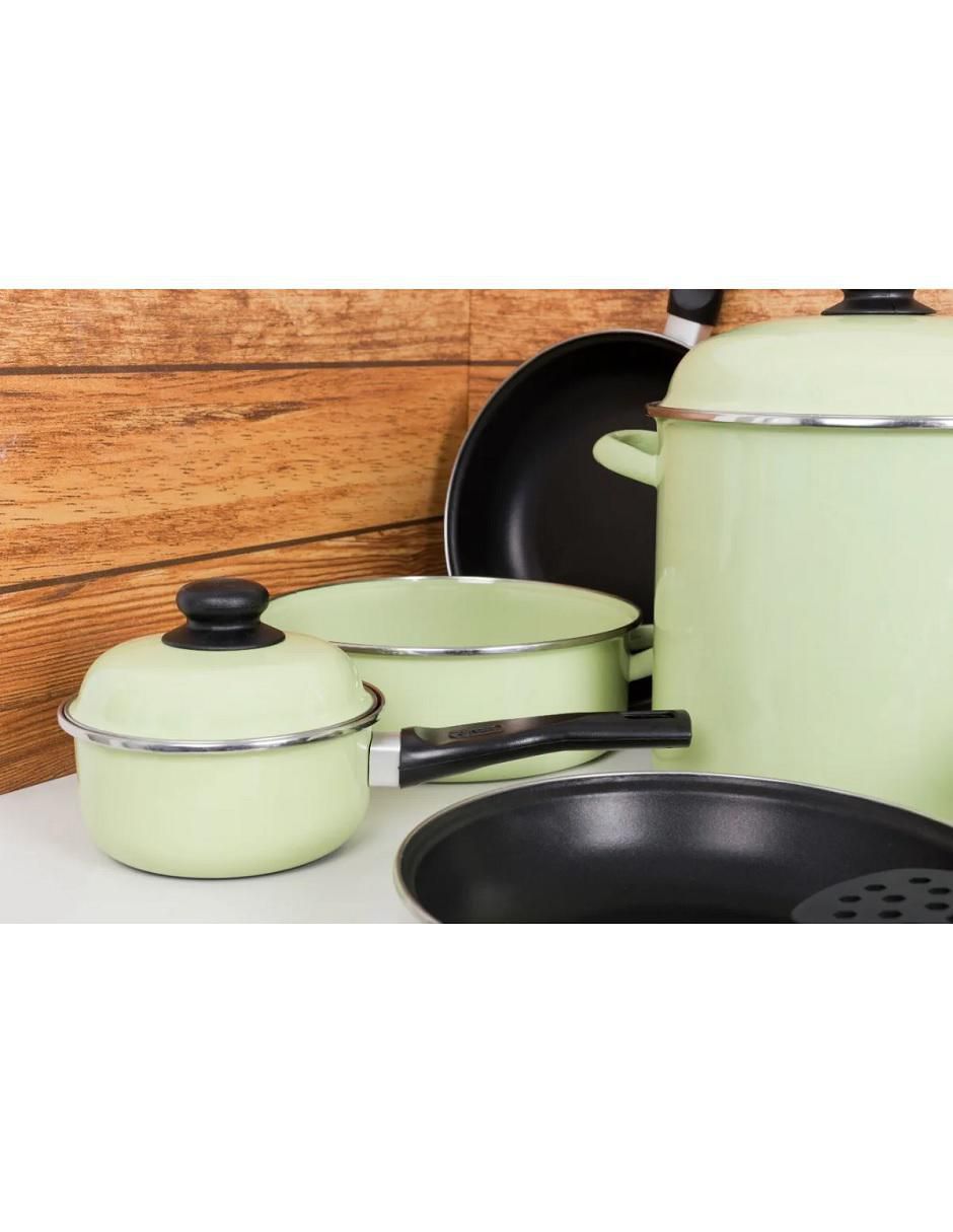 Batería de cocina Pontevedra de acero vitrificado antiadherente convencional 11 piezas 2