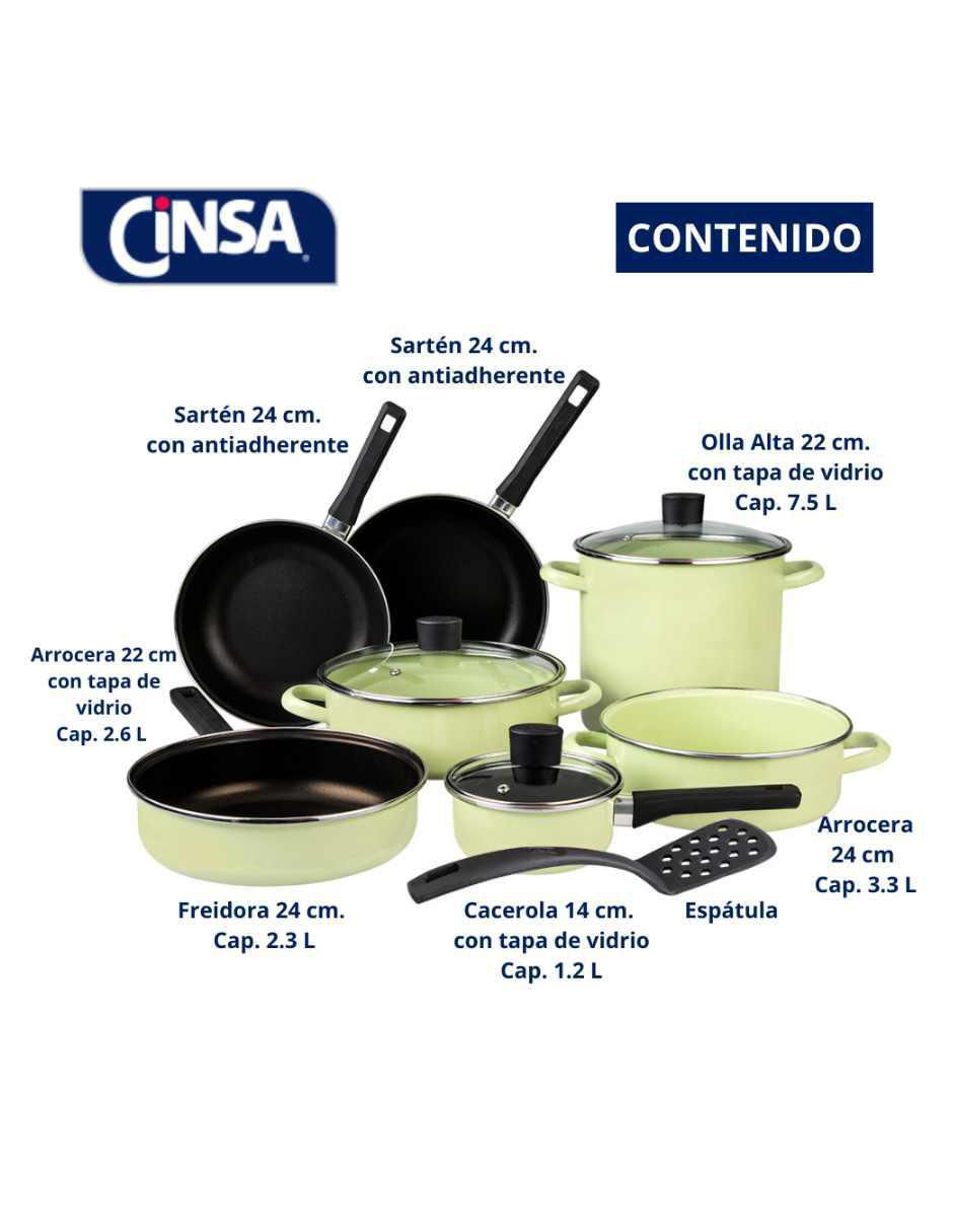Batería de cocina Pontevedra de acero vitrificado antiadherente convencional 11 piezas 4
