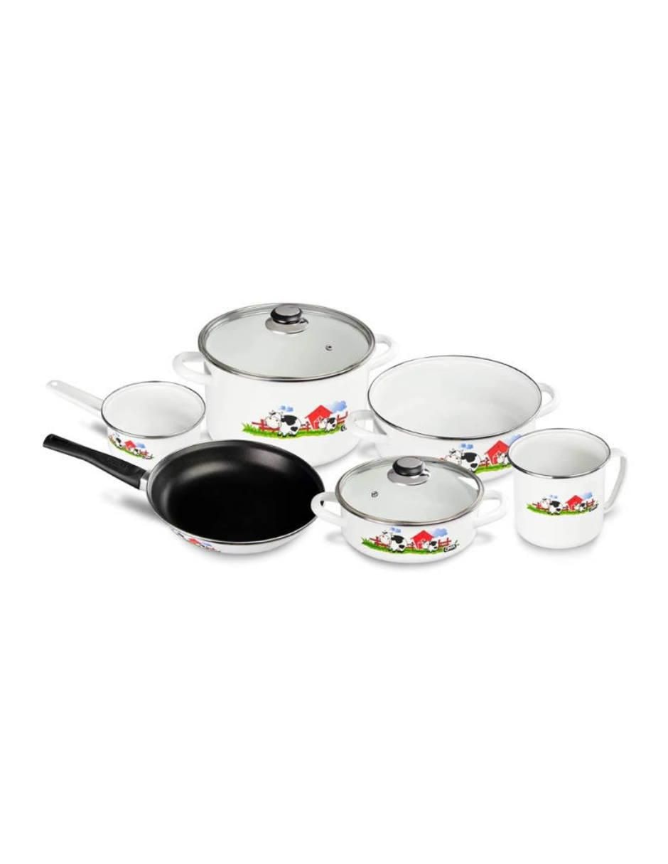 Batería de cocina Terranova de acero vitrificado antiadherente 8 piezas 2