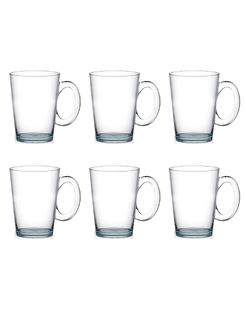 QHYK Vasos de 6 Tazas de café de Cristal, 320 ml, sin Plomo Vidrio