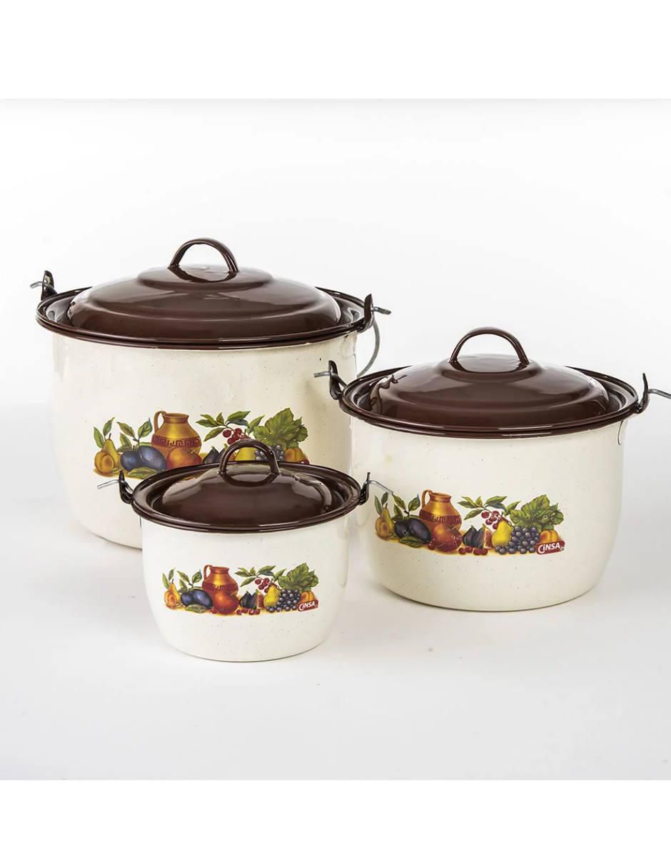 Batería de cocina de acero vitrificado 10 piezas 2