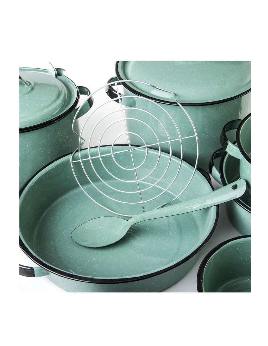 Batería de cocina Yaqui Plus de acero vitrificado 13 piezas 4
