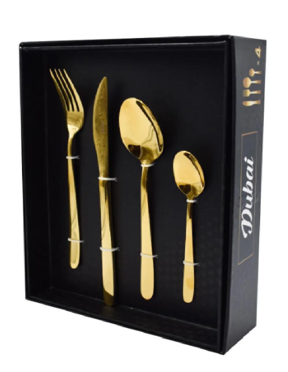 Set cubiertos Dubaí de acero inoxidable 16 piezas 2