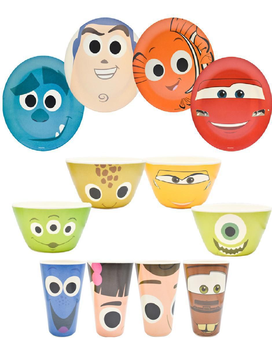 Vajilla cerrada pixar de bambú para 4 personas Vajilla cerrada pixar de bambú para 4 personas