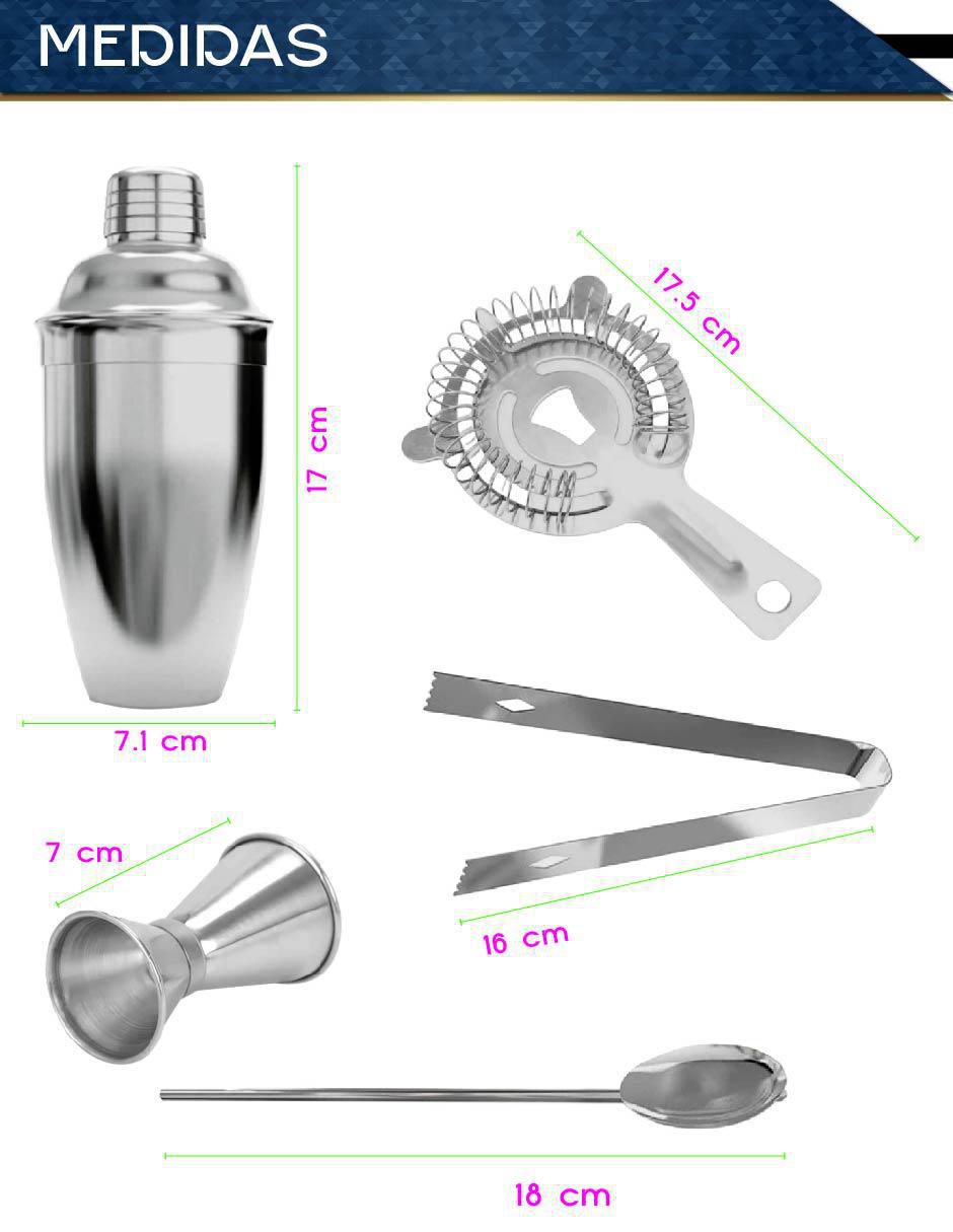 Set bar de acero inoxidable 5