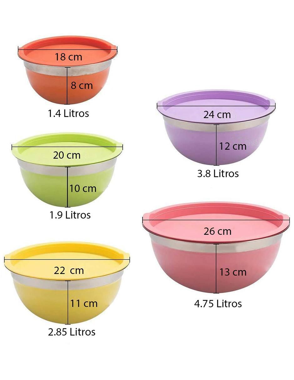 Set de ensaladera de acero inoxidable 3