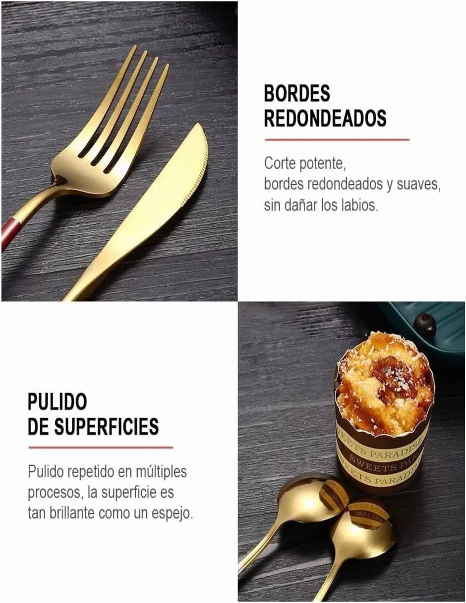 Set cubiertos de acero inoxidable 24 piezas 2