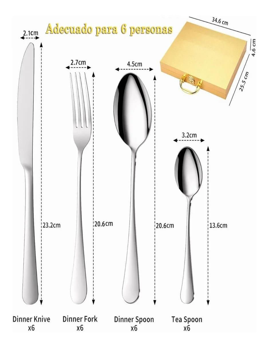 Set cubiertos de acero inoxidable 24 piezas 2