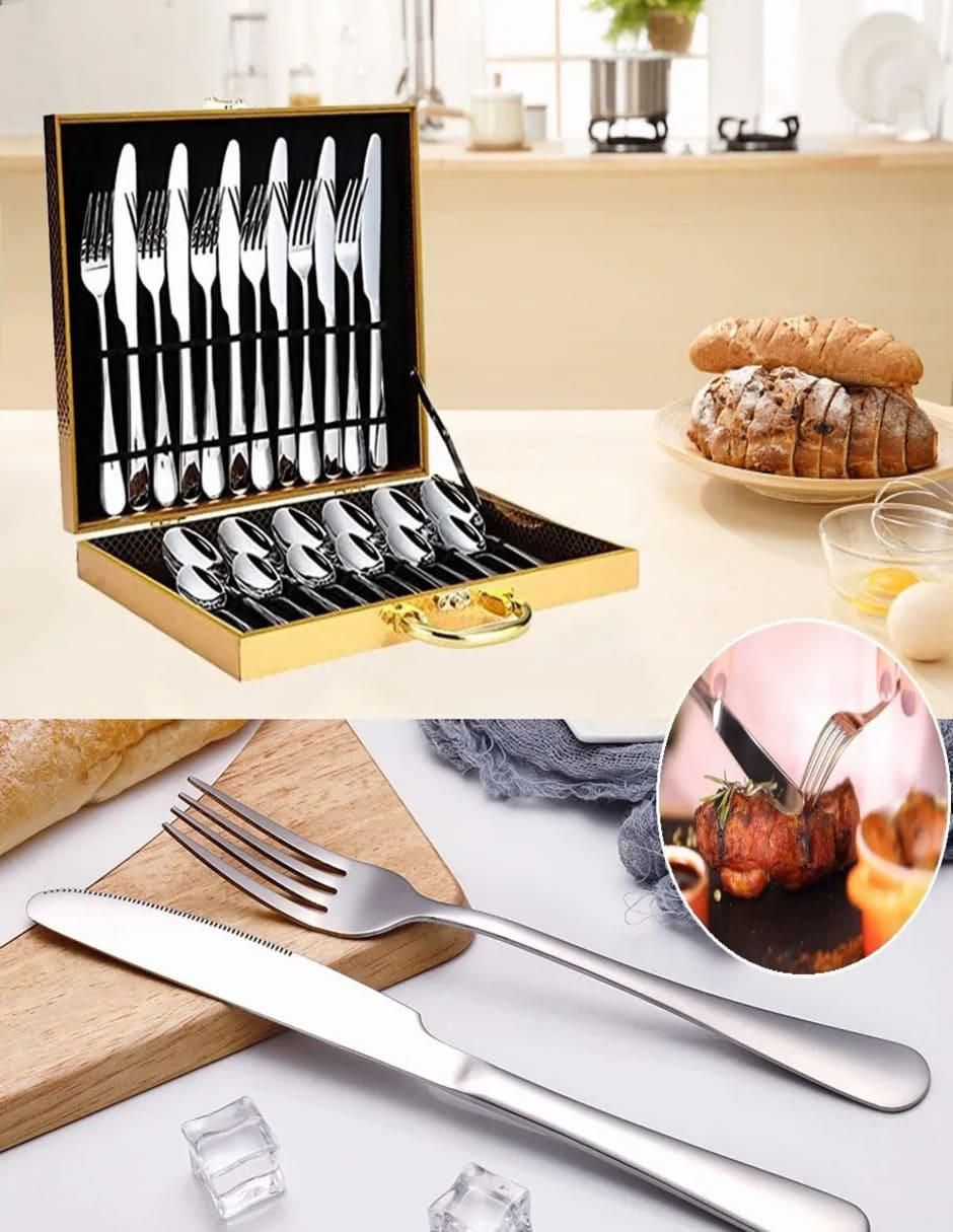 Set cubiertos de acero inoxidable 24 piezas 3