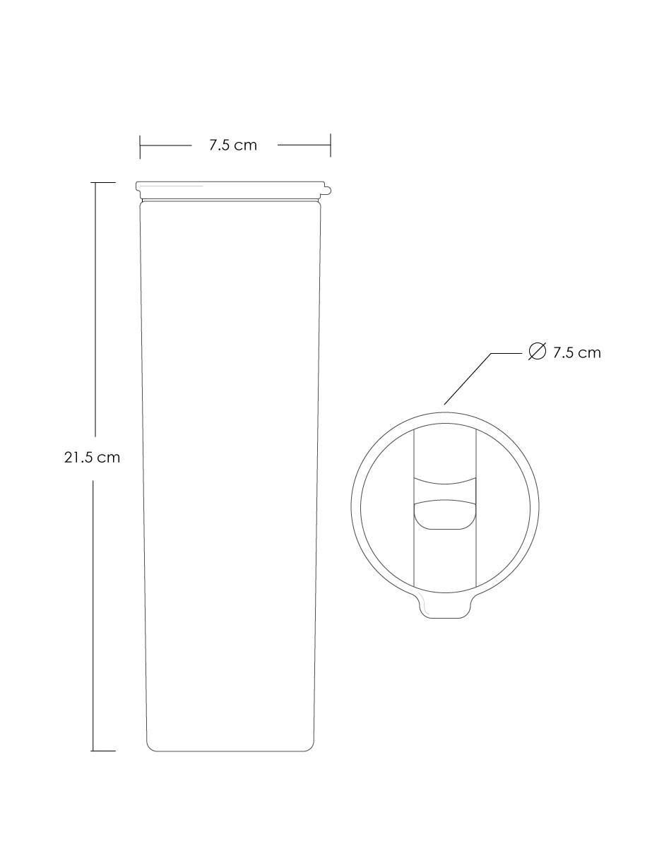 Set de vaso térmico de acero inoxidable Skinny con tapa rosca 8