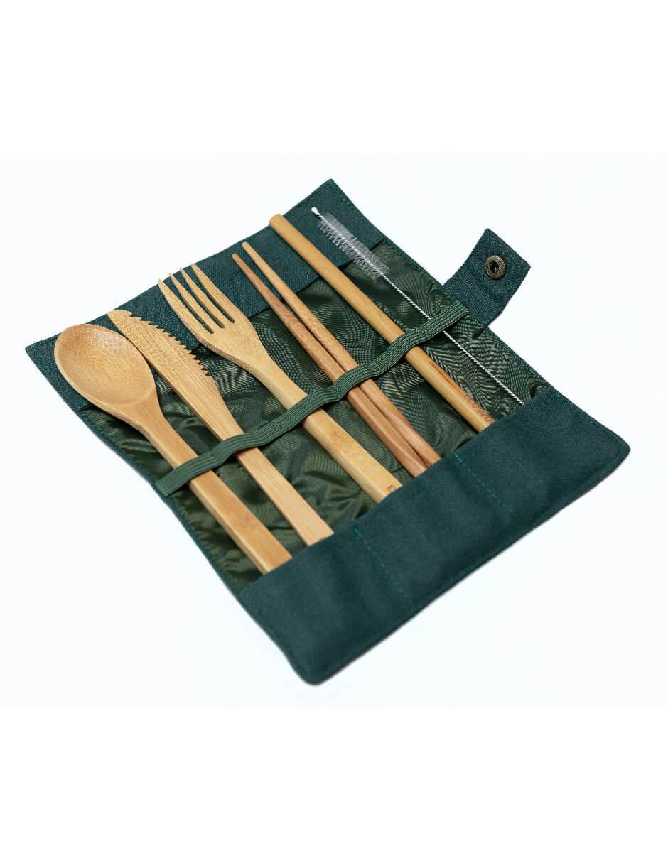 Set cubiertos de bambú 6 piezas 2