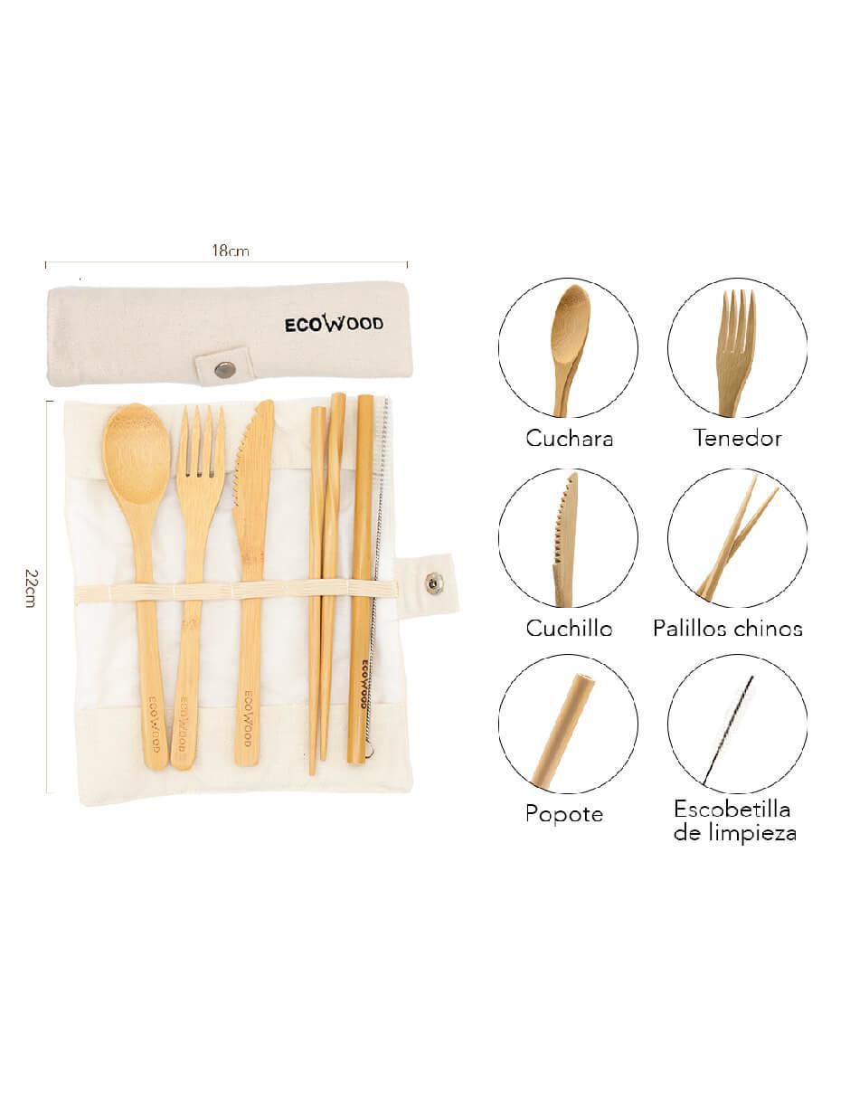 Set cubiertos de bambú 6 piezas 6