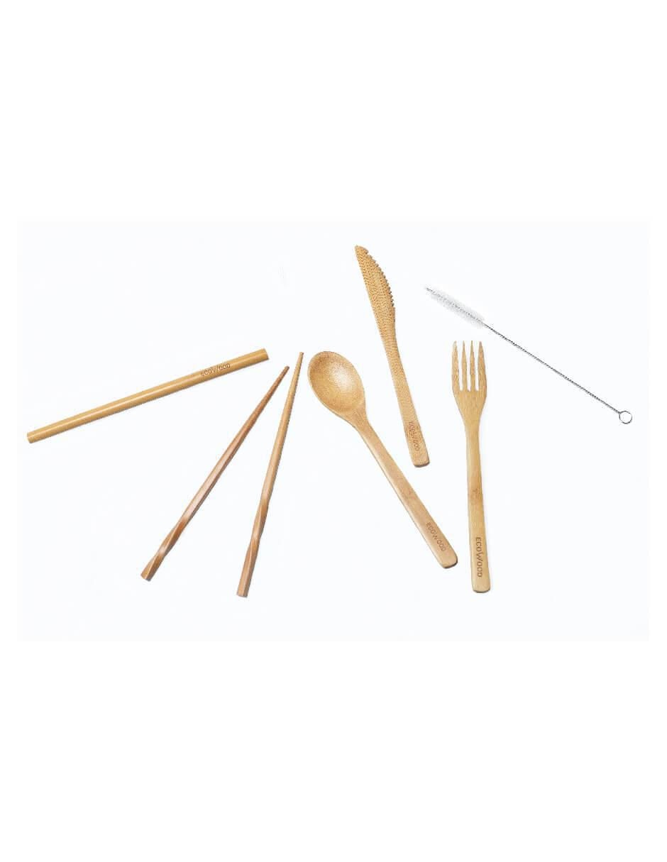 Set cubiertos de bambú 6 piezas 4