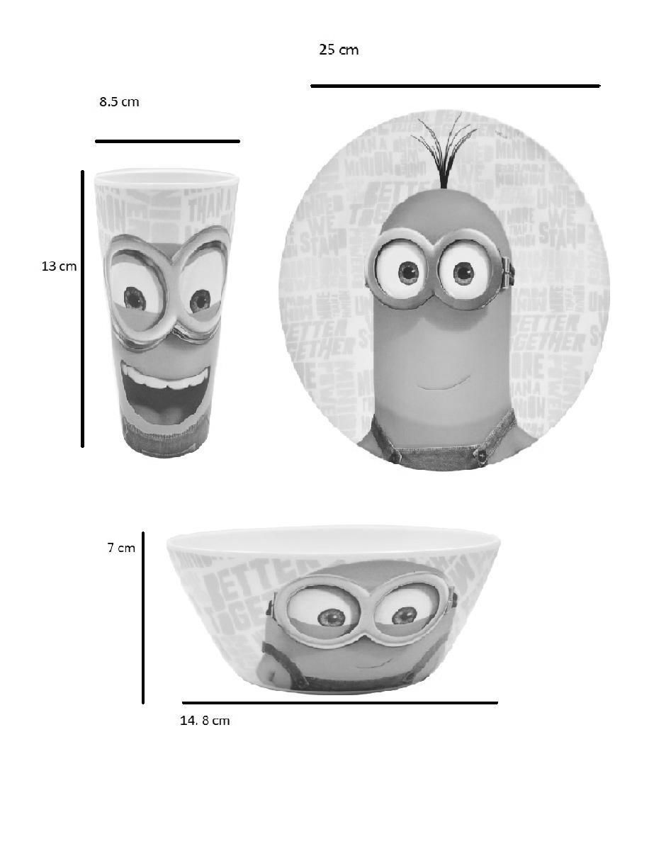Vajilla cerrada minions de bambú para 4 personas 3