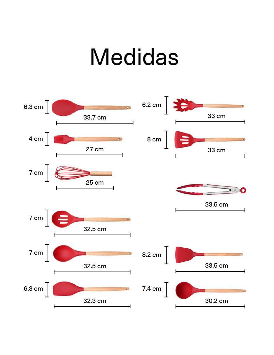 Set utensilios coquo madera