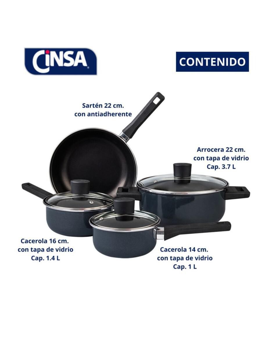 Batería de cocina San Miguel de acero vitrificado antiadherente sin PFOA 7 piezas 5