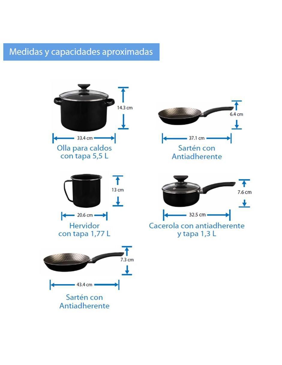 Batería de cocina Florida de aluminio antiadherente thermocell 8 piezas 6