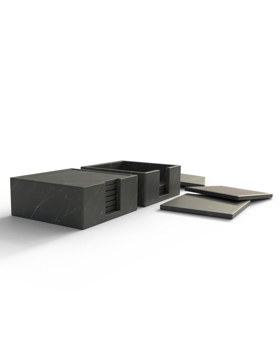 Set de portavasos de mármol 6 piezas