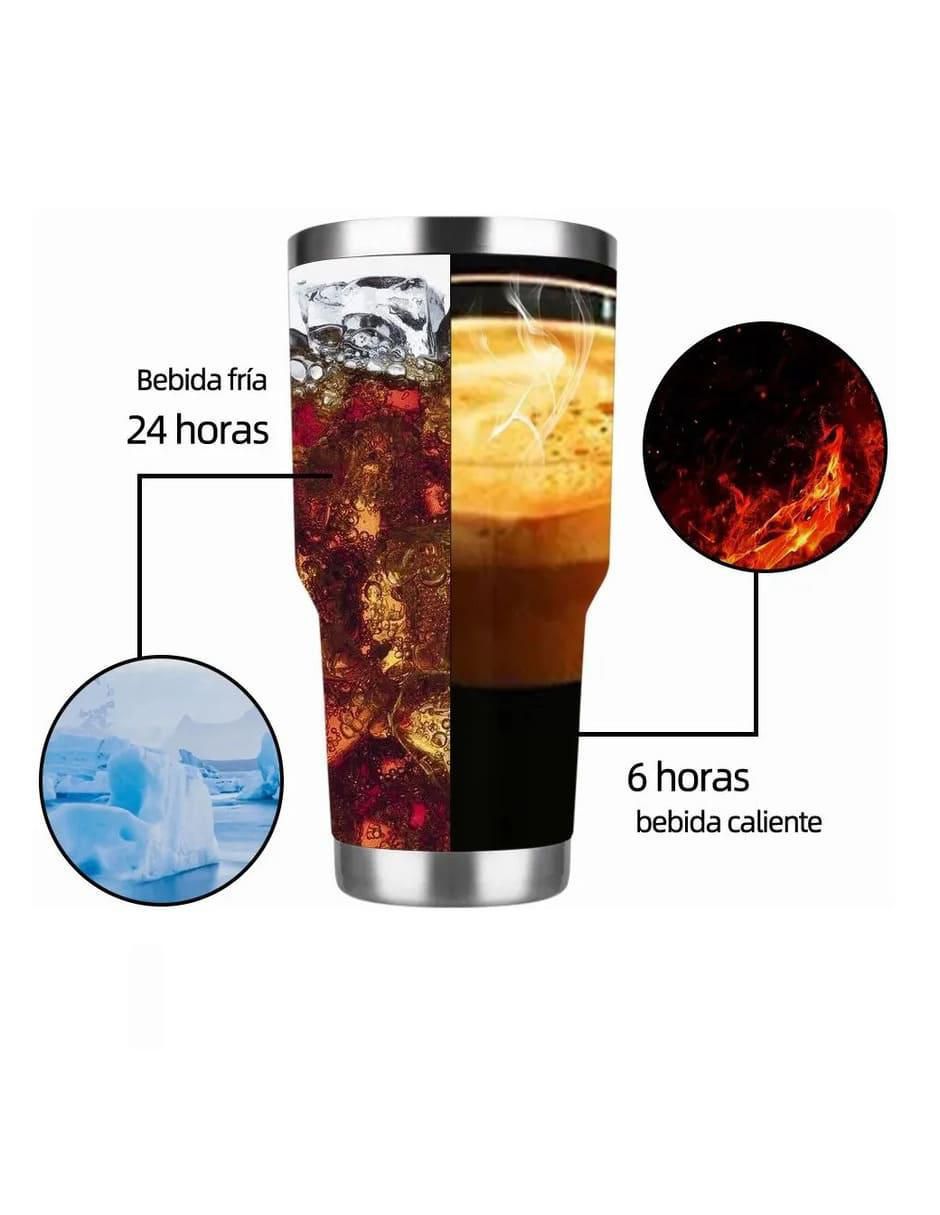 Termo de acero inoxidable con tapa doble rosca 800 ml 2