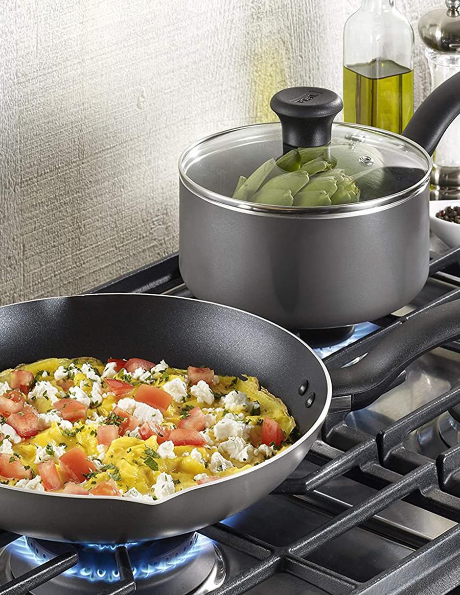 Batería de cocina de acero inoxidable antiadherente cerámica 10 piezas 5