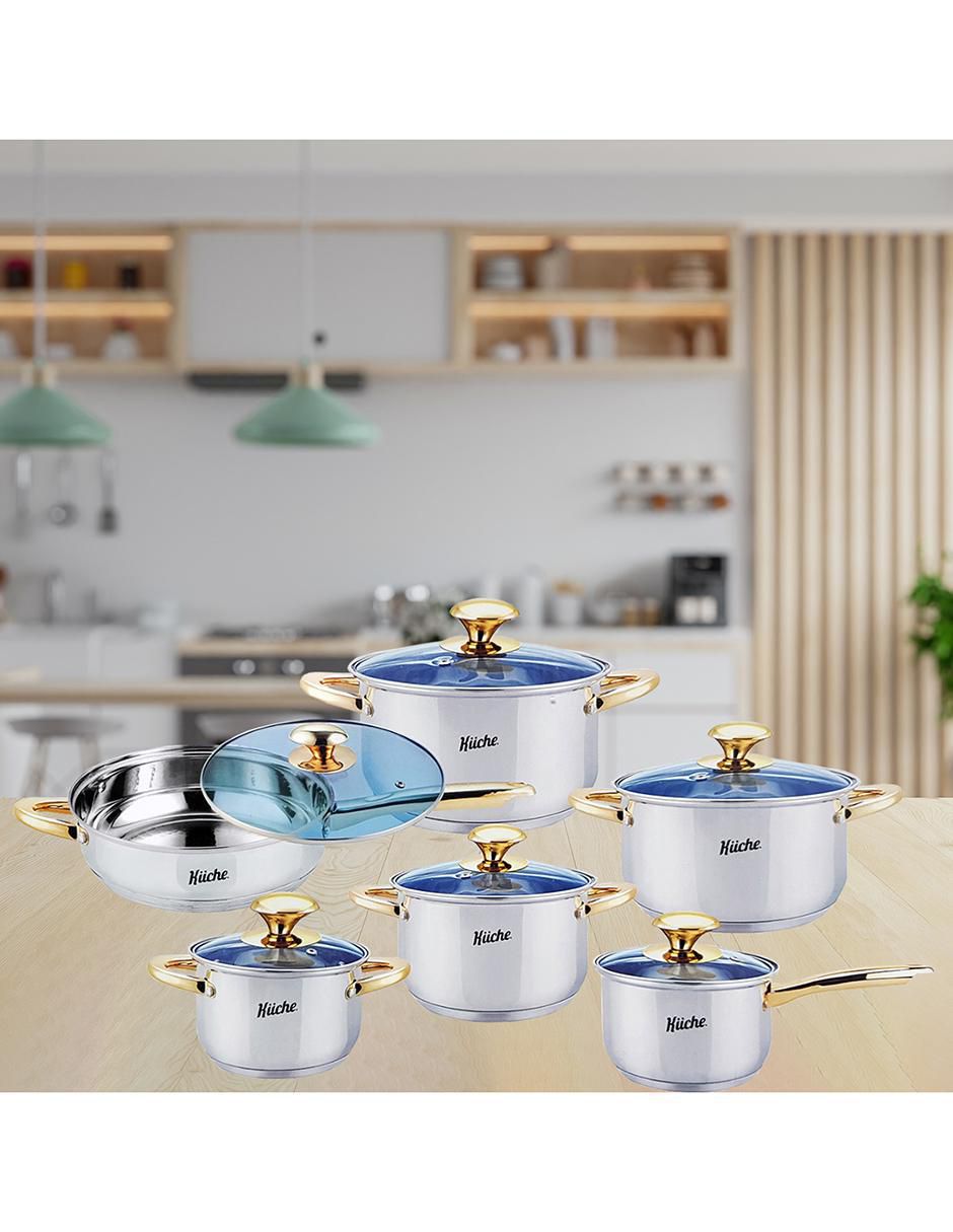 Batería de cocina de acero inoxidable 12 piezas 3