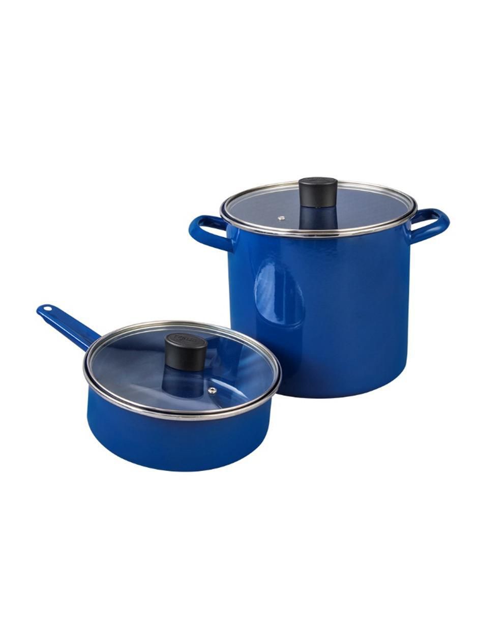 Batería de cocina Praktica de acero vitrificado antiadherente convencional 11 piezas 2