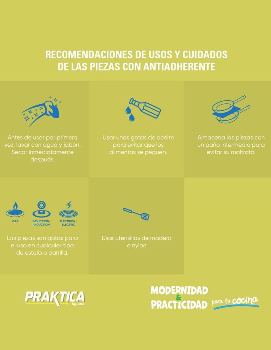 Batería de cocina Lima de acero vitrificado antiadherente convencional 12 piezas 6