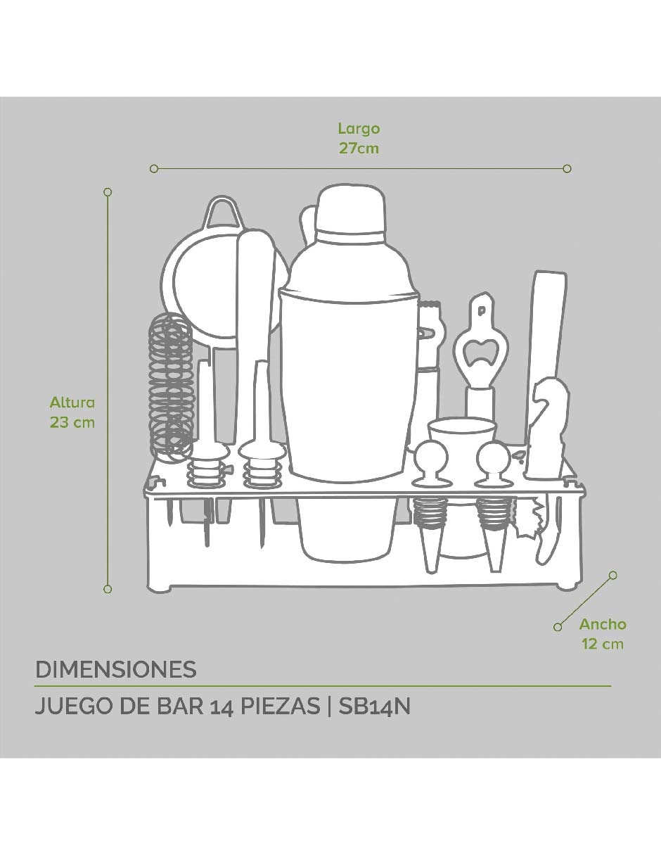 Set bar de acero inoxidable 4