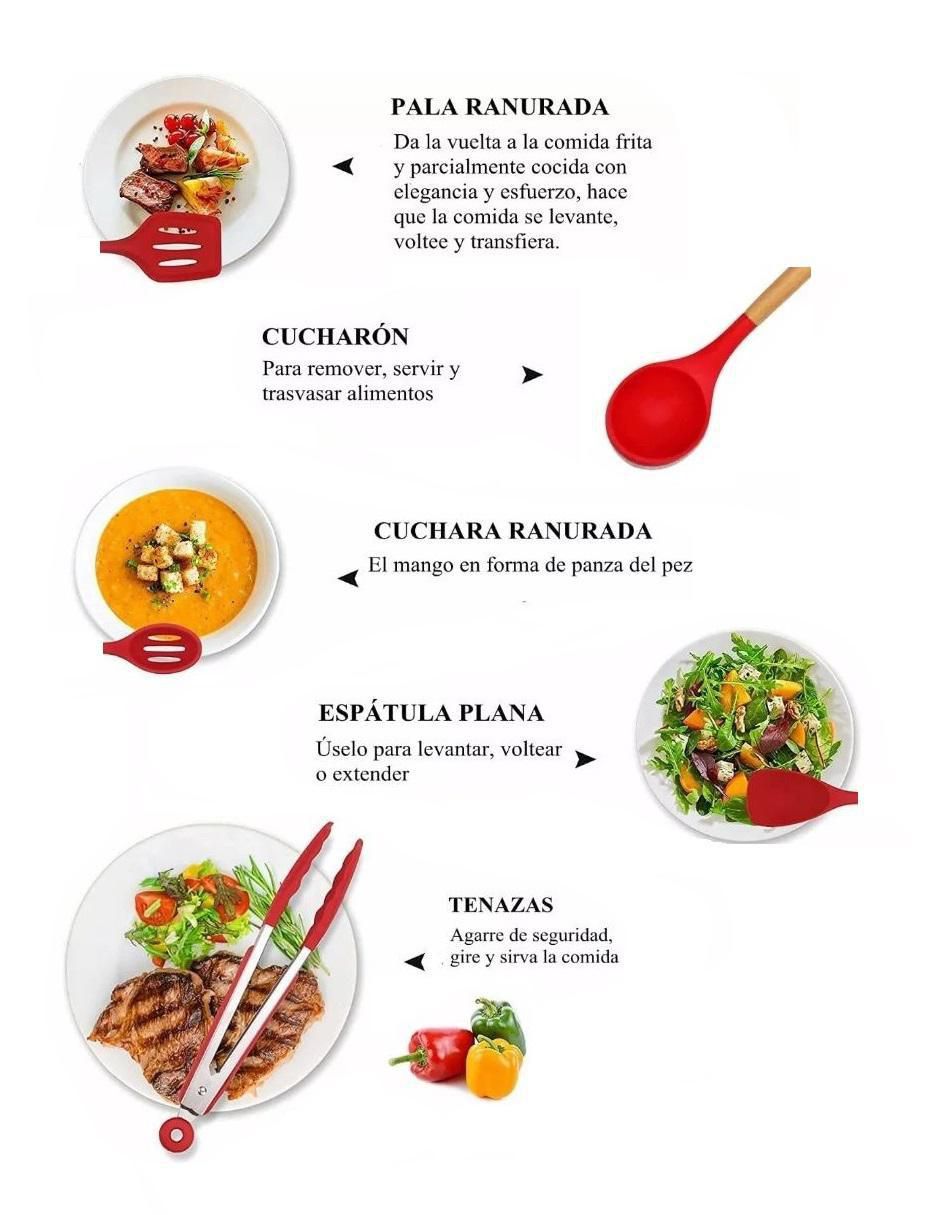 Set utensilios de silicón 2