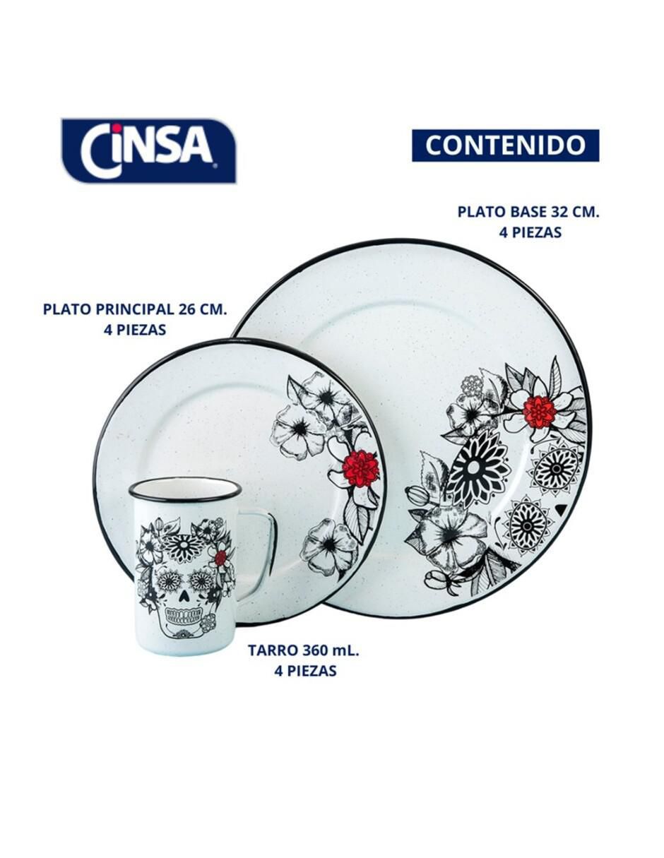 Vajilla cerrada calaveras de acero vitrificado para 4 personas 6