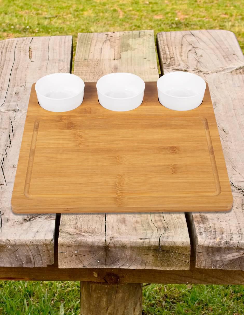Set tabla para queso de bambú 4