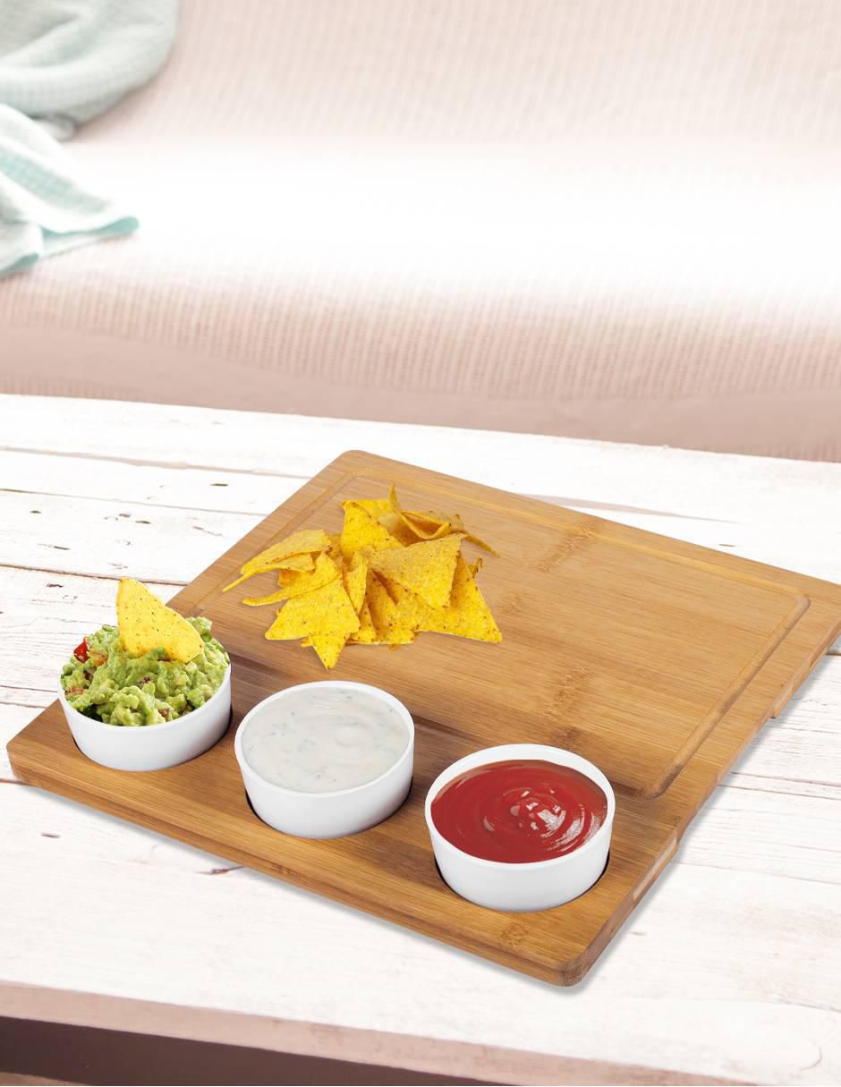 Set tabla para queso de bambú 5