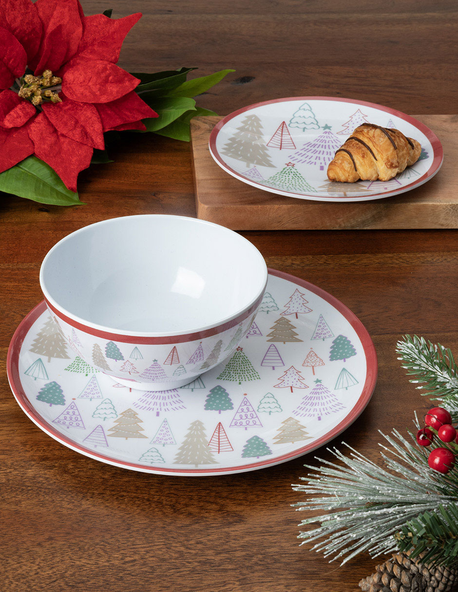 Plato trinche navideño de melamina