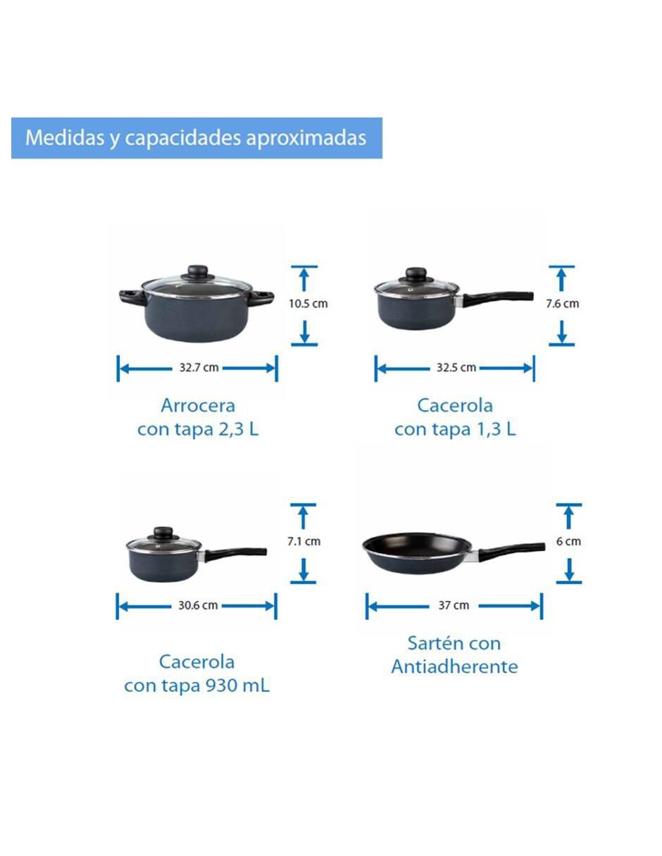 Batería de cocina San Isidro de acero vitrificado antiadherente convencional 7 piezas 3