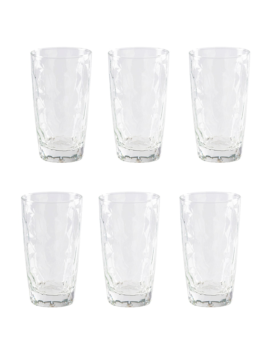 Set de vasos cooler Cristar Da Vinci de vidrio con 6 piezas